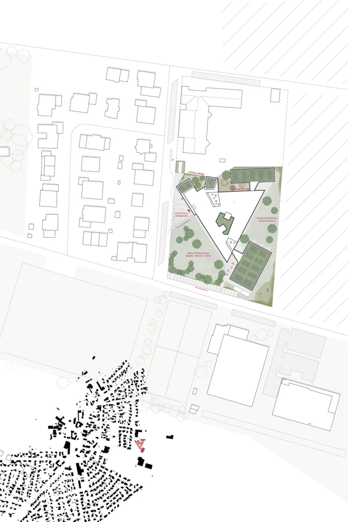 Grundschule im bunten Dreick Lageplan und Schwarzplan
