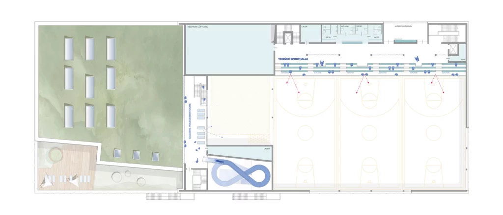 Sportzentrum Jahnstrasse Grundriss 2.OG