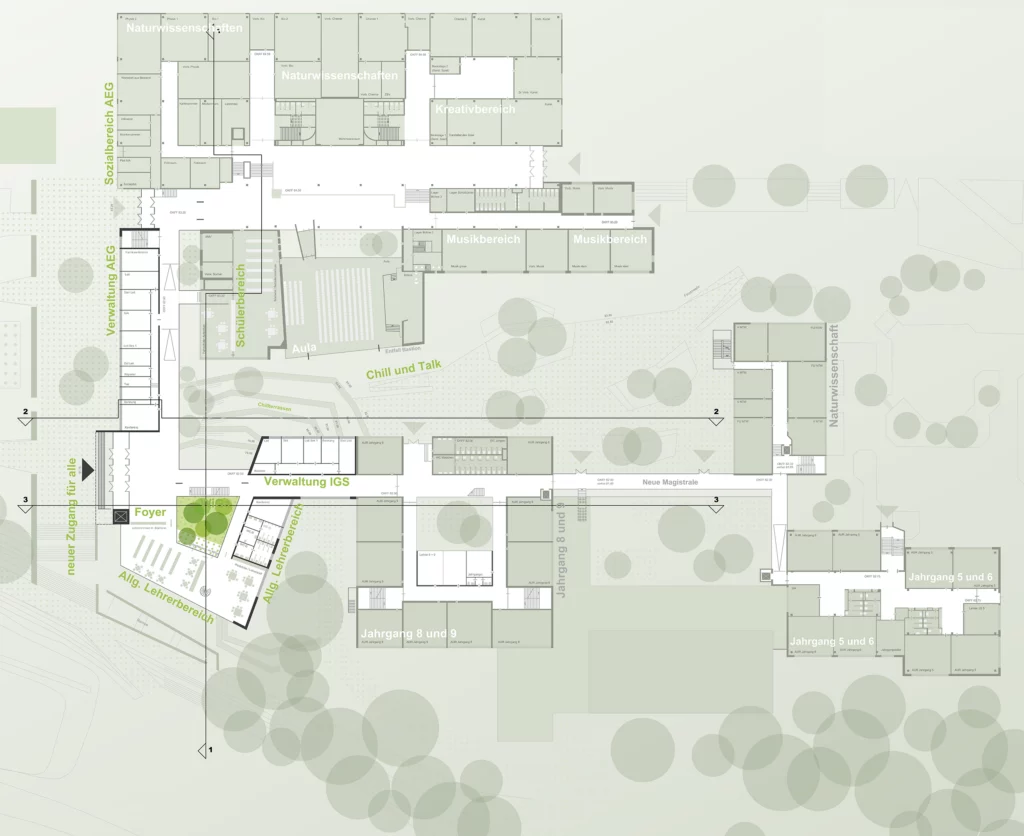 Schulzentrum Nord Hameln Grundriss Ebene 0 Wettbewerbsbeitrag